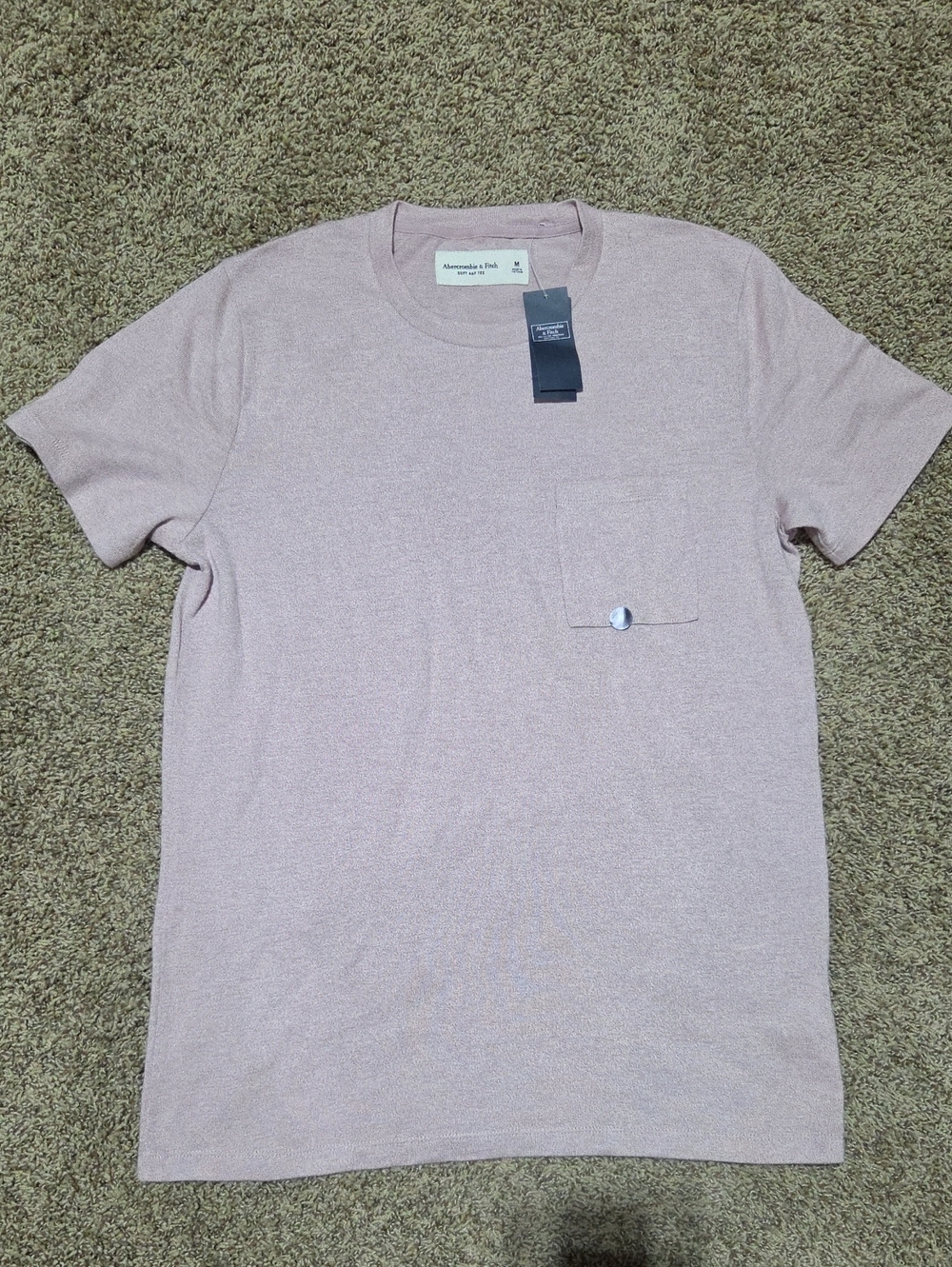 Abercrombie & Fitch Men's Short-Sleeve Pocket Tee - Dusty Pink
